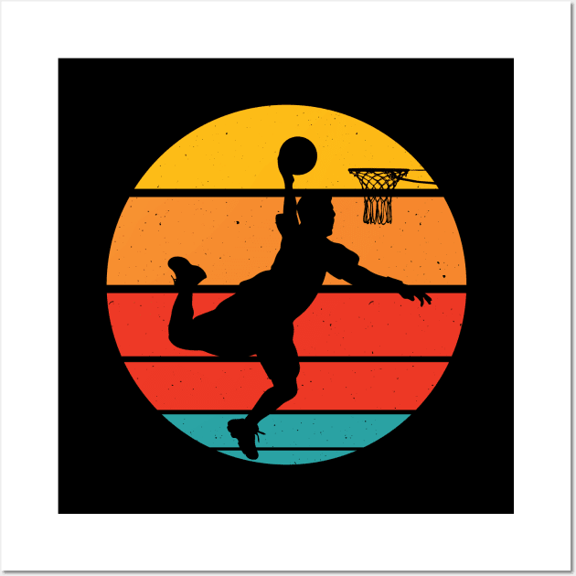 Basketball slam dunk retro vintage Wall Art by GameOn Gear